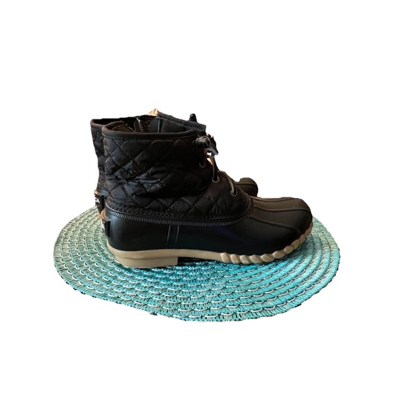 Nautica Shoes - Nautica Dorsay Womens 7 Black Quilted Duck Boots Rain Snow Ankle Booties EUC